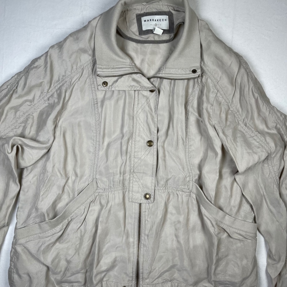 Marrakech Jacket Beige Lightweight Utility Drawst… - image 3